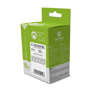 Tulostinmuste TFO C-551GYXL Canon CLI551XL GY 12ml - Harmaa