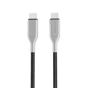 Forever Core Ultranopea USB Type-C / USB Type-C, 3A lataus- ja synkronointikaapeli 1,5m, musta