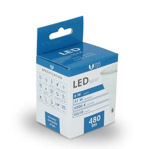 Forever Light LED Spottilamppu GU10, 6W 230v 6000K, kylmä valkoinen