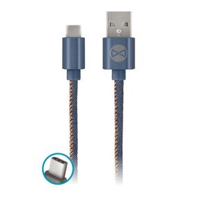 Forever Jeans USB Type-C lataus- ja synkronointikaapeli 2A, sininen