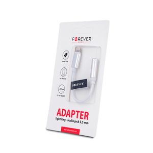 Forever 3.5mm Lightning Audio Adapteri / Sovitin - Valkoinen