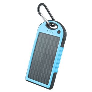 Setty Aurinkokenno Power Bank vara-akku taskulampulla - 5000 mAh - Sininen