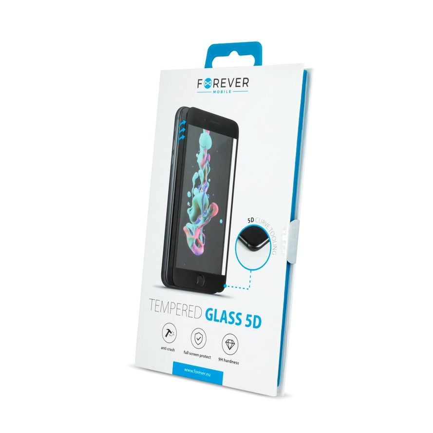Forever 5D Iskunkestävä Panssarilasi iPhone 12 Mini - musta