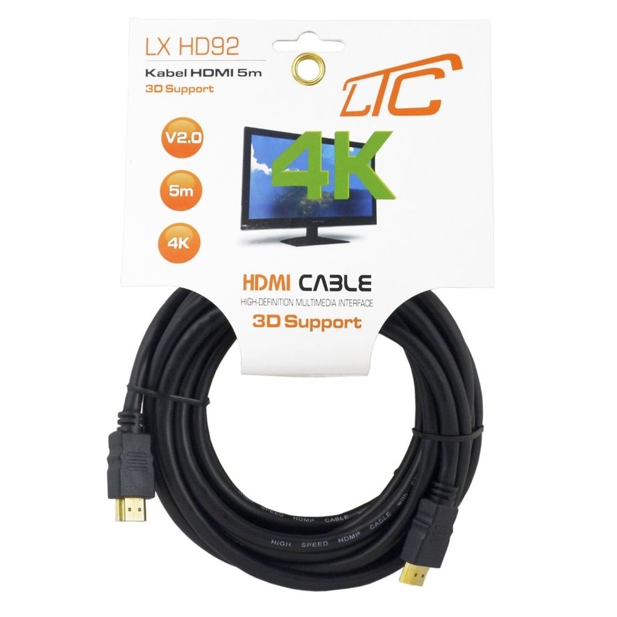 HDMI-HDMI kaapeli v2.0, 4K, 3m musta