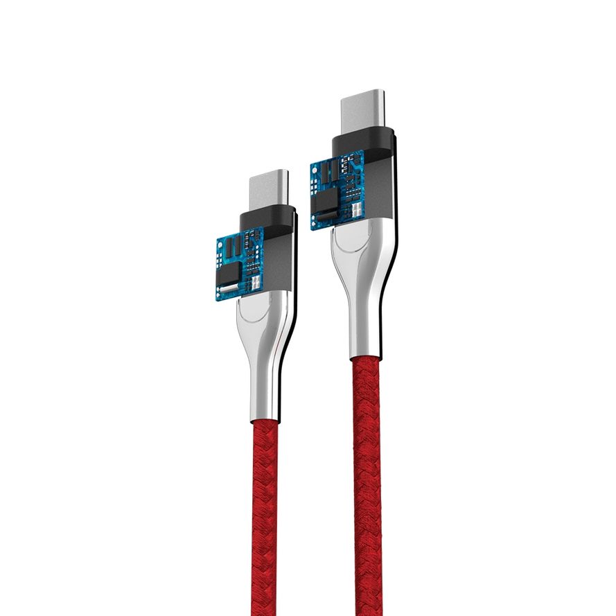 Forever Core Ultranopea USB Type-C / USB Type-C, 3A lataus- ja synkronointikaapeli 1,5m, punainen