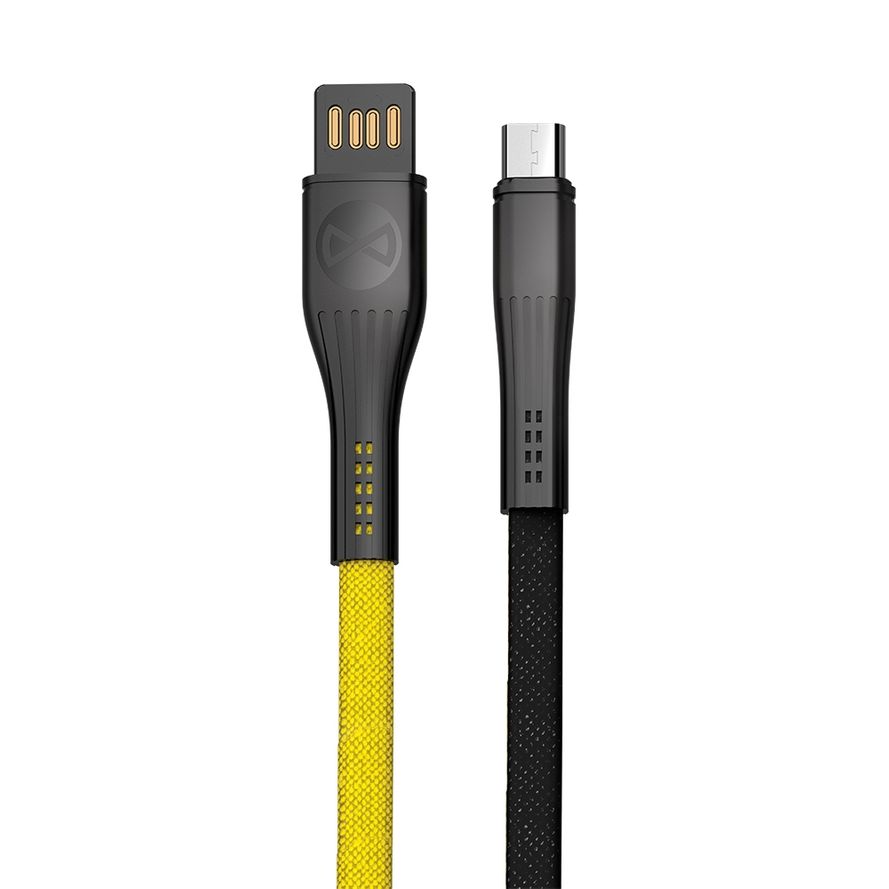 Forever Core Extreme Charge Micro-USB lataus- ja synkronointikaapeli 3A 1m, musta / keltainen