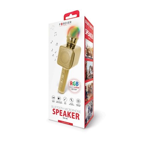 Forever BMS-400 Bluetooth langaton karaoke mikrofoni / kaiutin - Kulta