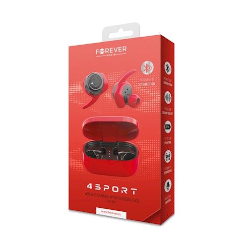 Bluetooth kuulokkeet Forever 4Sport TWE-300 punainen