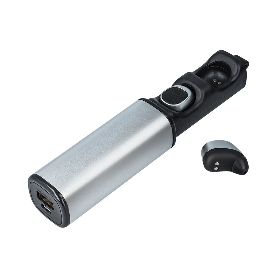 Forever Bluetooth Nappikuulokkeet TWE-200 + latauskotelo, hopea