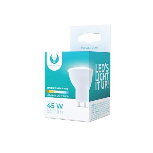 Forever Light LED Spottilamppu GU10, 7W 3000K, 560lm lämmin valkoinen