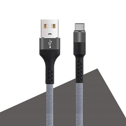 Maxlife MXUC-01 USB A - USB-C 1m 2A Fast Charge Latauskaapeli - Harmaa