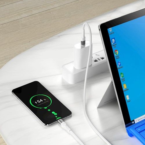 Forever Core High Power USB-C - USB-C latauskaapeli 2m (100W), valkoinen