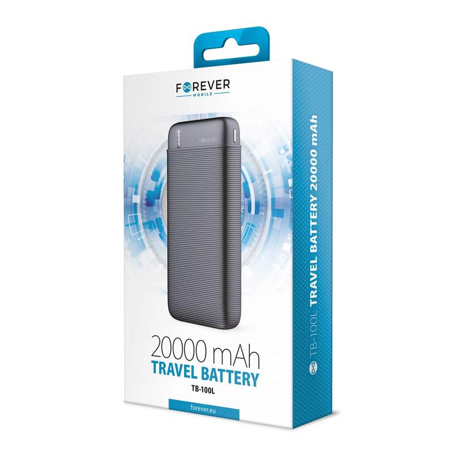 Forever Powerbank varavirtalähde 20 000 mAh TB-100L - Musta