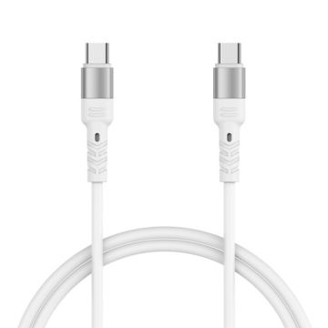 Forever Flexible High Power USB-C - USB-C latauskaapeli 2m (100W), valkoinen