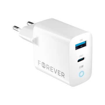 Forever TC-06-33AC PD QC laturi 1x USB-C 1x USB 33W