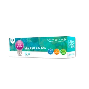 Forever Light LED E27 G45, 2W, 5 lm, 5 kpl pakkaus - Violetti