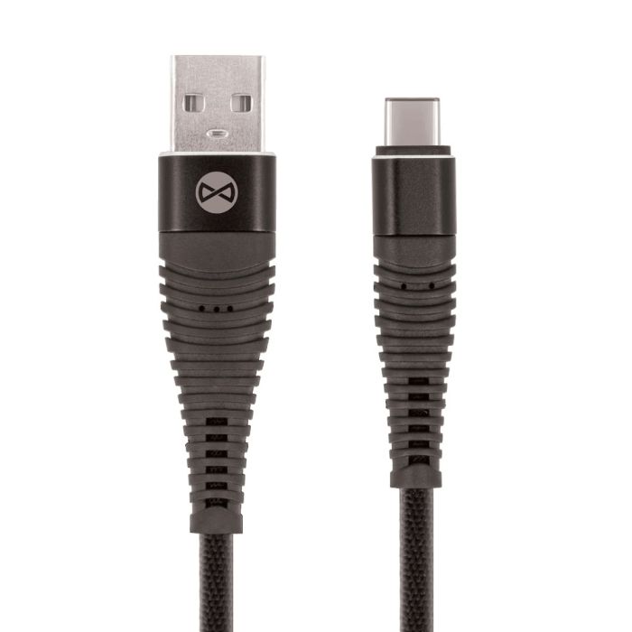 Forever Shark USB Type-C -kaapeli 1 m, musta