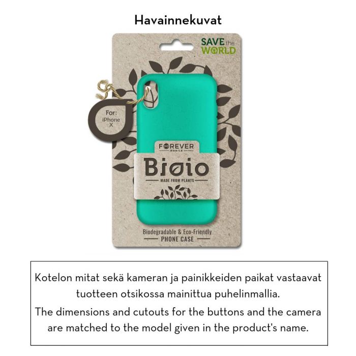 Forever Bioio 100% biohajoava suojakotelo Samsung Galaxy S10 Plus - mintunvihreä