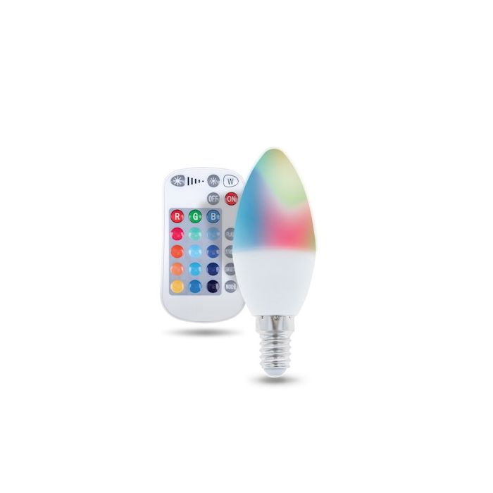 Forever Light LED E14 C37, 5W, 250lm, RGB + W