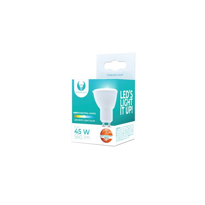 Forever Light LED Spottilamppu GU10, 1W  90lm 4500K 38°, neutraali valkoinen