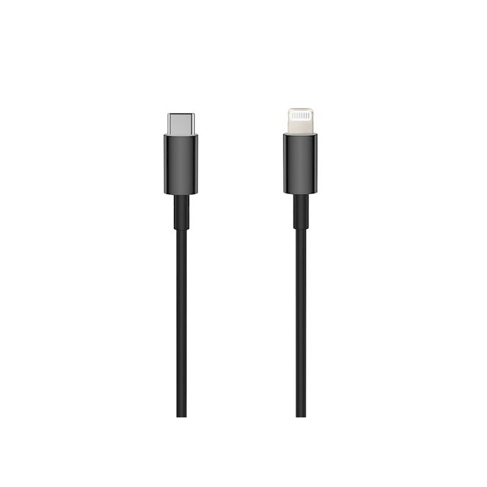 Setty Lightning-USB-C-kaapeli 1m 3A - Musta