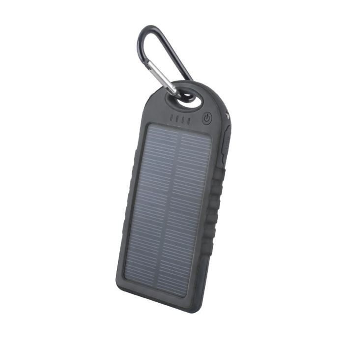 Setty Aurinkokenno Power Bank vara-akku taskulampulla - 5000 mAh - Musta
