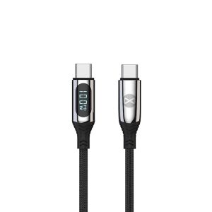Forever USB-C kaapeli LCD näytöllä - 1m 100W
