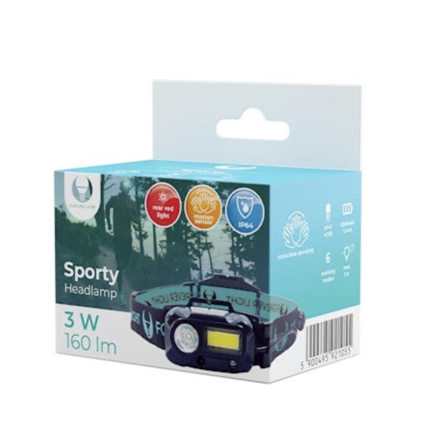 Forever Light LED Sporty Otsalamppu XP-E 3W + COB 3W 270lm 1200mAh